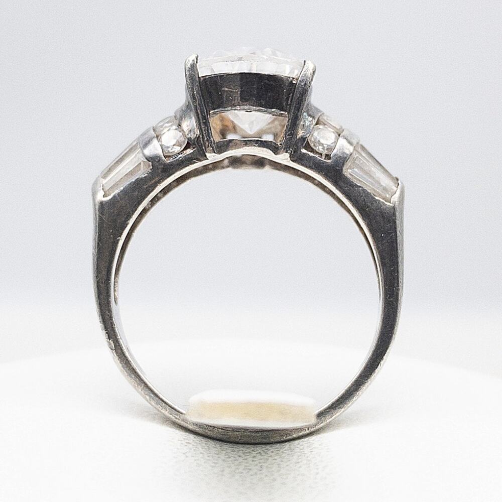 Sterling Silver CZ Teardrop Ring Size 6 Vintage CL Mark - Picture 10 of 13